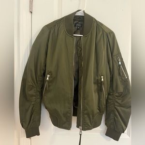Topshop Bomber Jacket with Zipper Detail